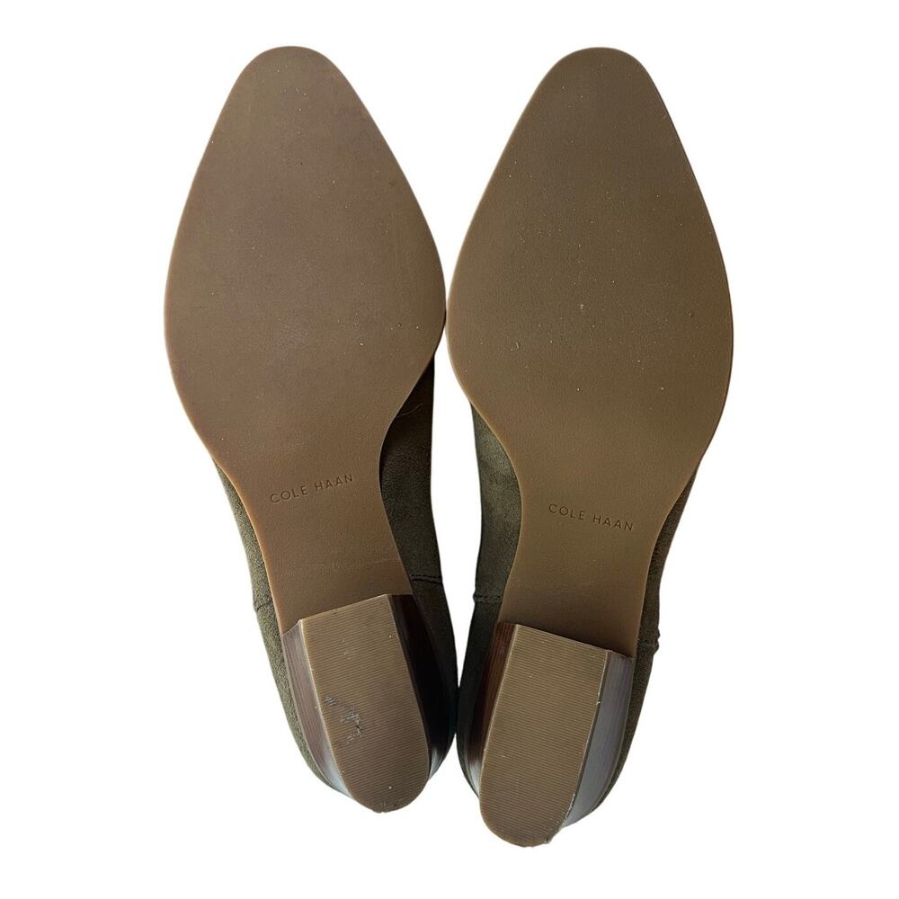 Cole Haan Hadlyn NWOT Women's Green Suede Ankle Boots Booties Side ZIp Size 8 B - Picture 5 of 7